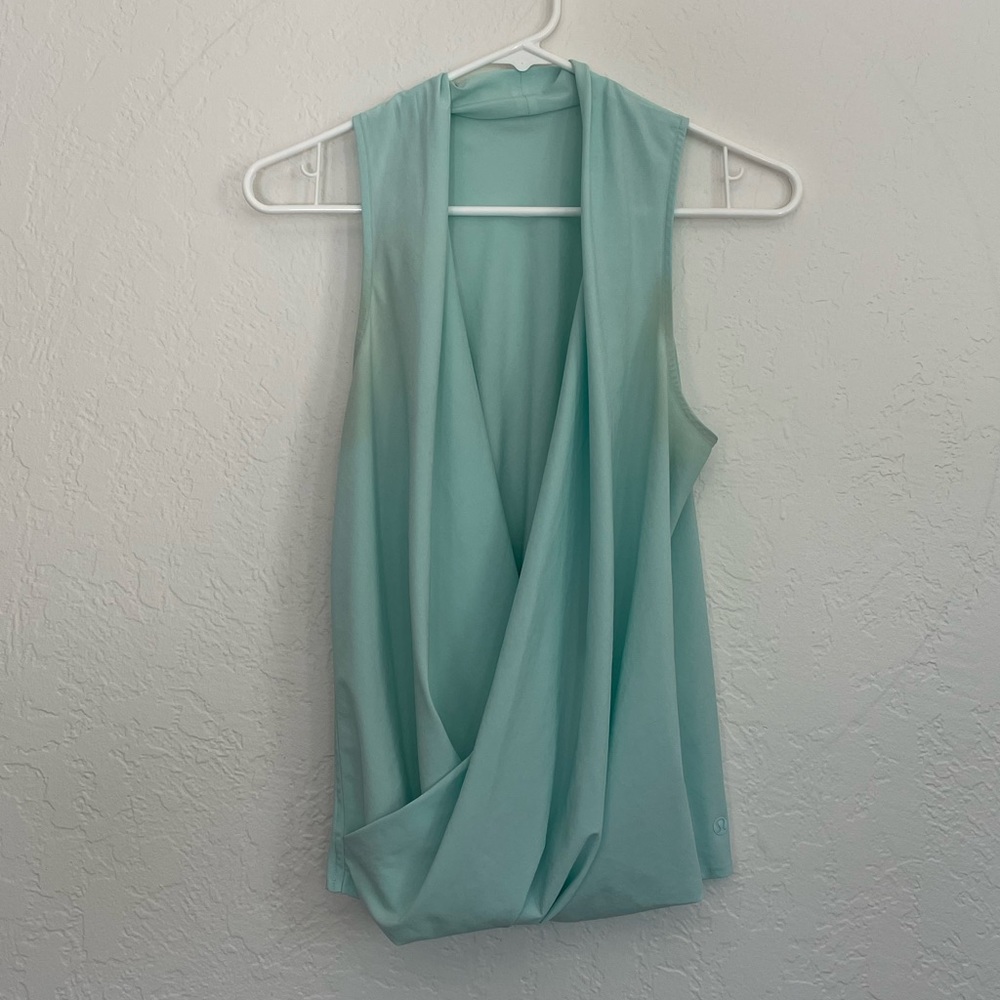lululemon dressy crossover tank in turquoise